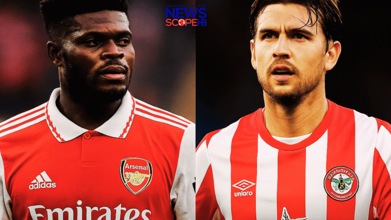 Arsenal players Thomas Partey and Christian Nørgaard, symbolizing midfield transition