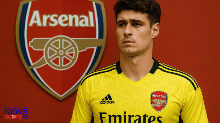 Kepa Arrizabalaga wearing Arsenal goalkeeper kit after transfer from Chelsea