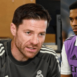 Real Madrid coach Xabi Alonso gives tactical instructions on the sideline