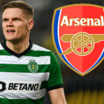 Victor Gyökeres in Sporting CP jersey, eyed by Arsenal for summer transfer