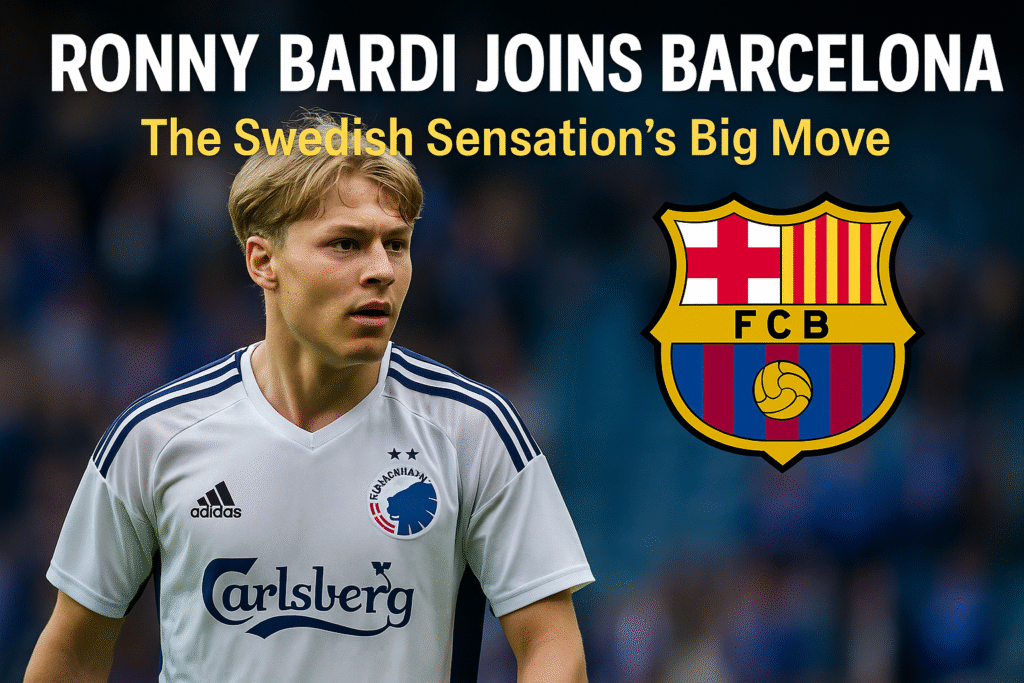 onny Bardi wearing FC Copenhagen kit in action before joining Barcelona